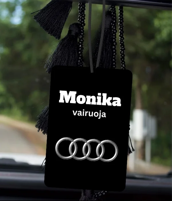 Personalizuotas automobilio kvapukas su vardu ir auto logo, 5 nuotrauka