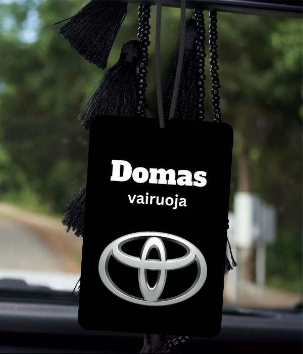 Personalizuotas automobilio kvapukas su vardu ir auto logo, 2 nuotrauka