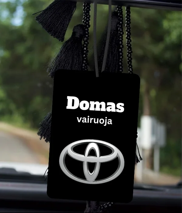 Personalizuotas automobilio kvapukas su vardu ir auto logo, 2 nuotrauka